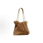 SAINT LAURENT YSL Jamie Small lucky bag, aged bronze metal Tote bag, Tote bag, shopping bag, handbag, women\'s Cognac